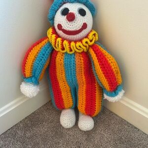 Colorful Knit Clown Doll